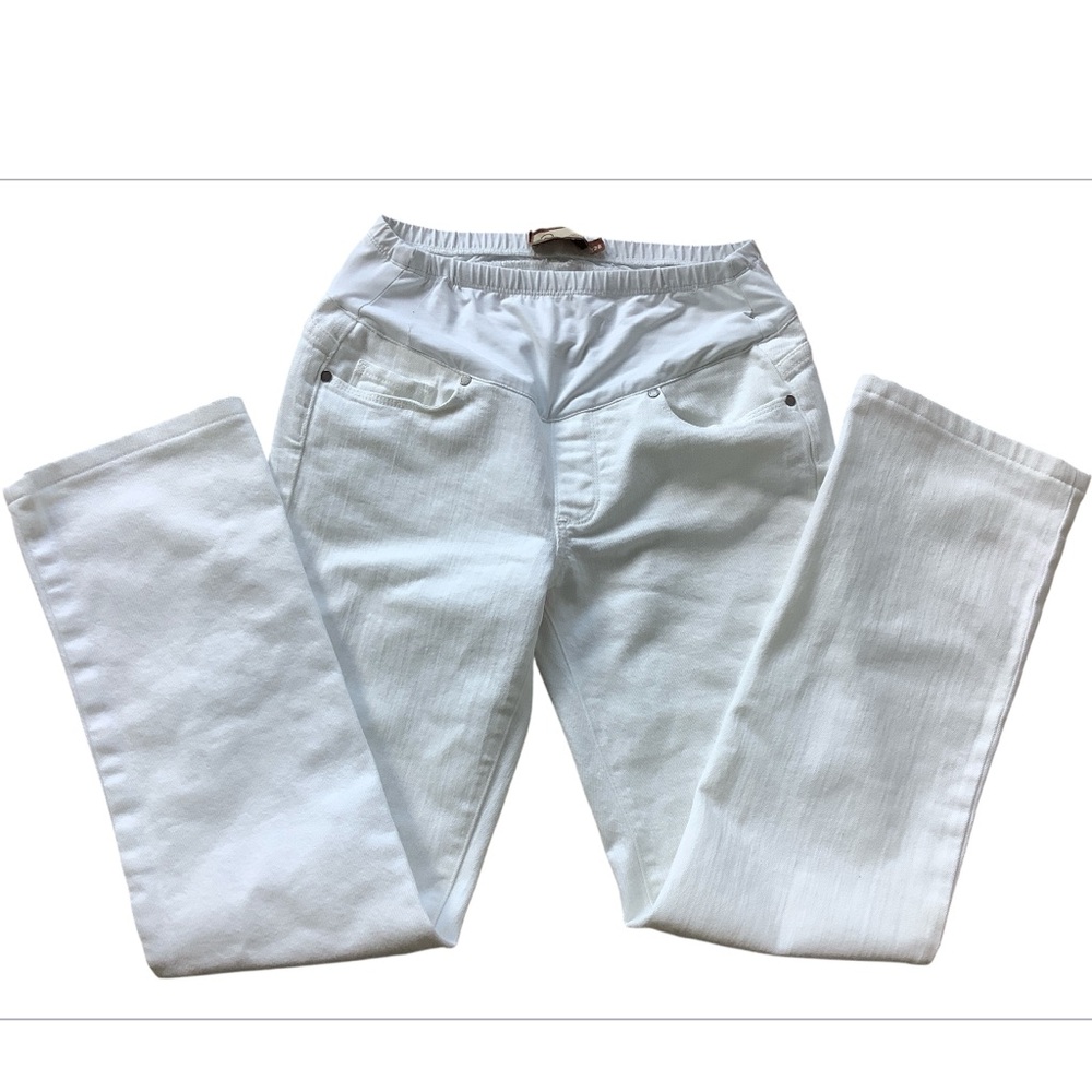 Paige Maternity “Melrose” White Pull On Jeans Size 28